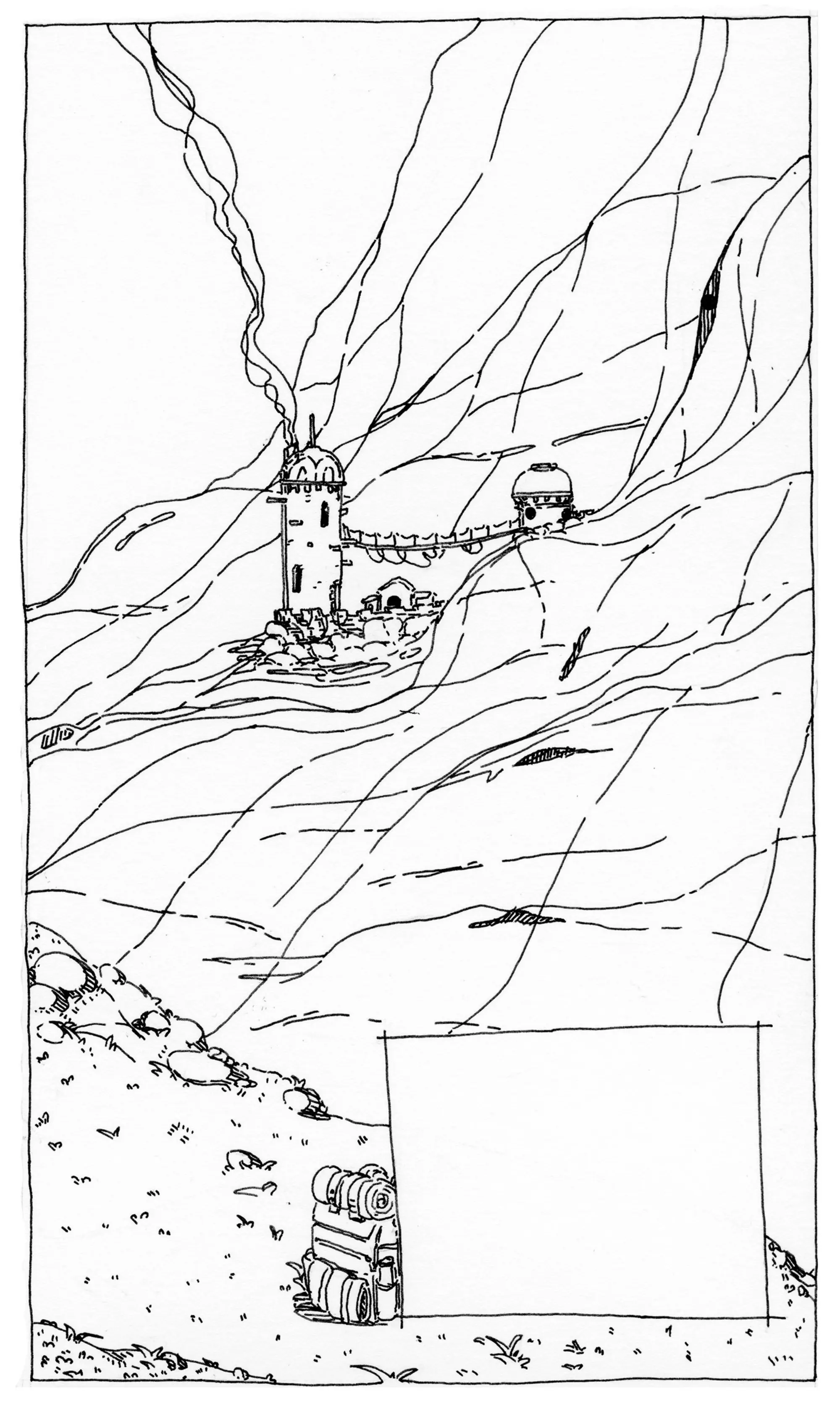 A mountainous greeting card