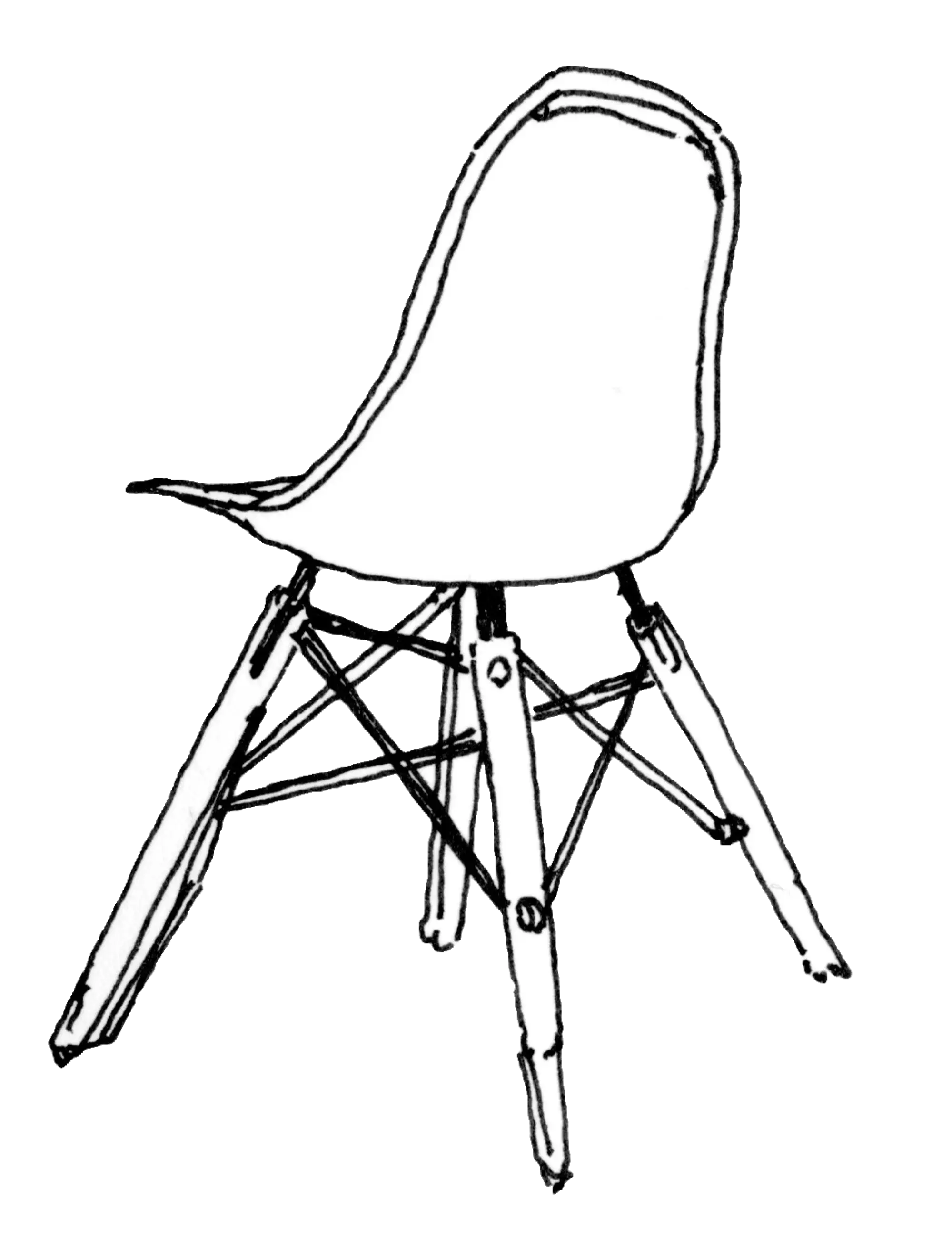 I love making little vignette sketches of furniture.