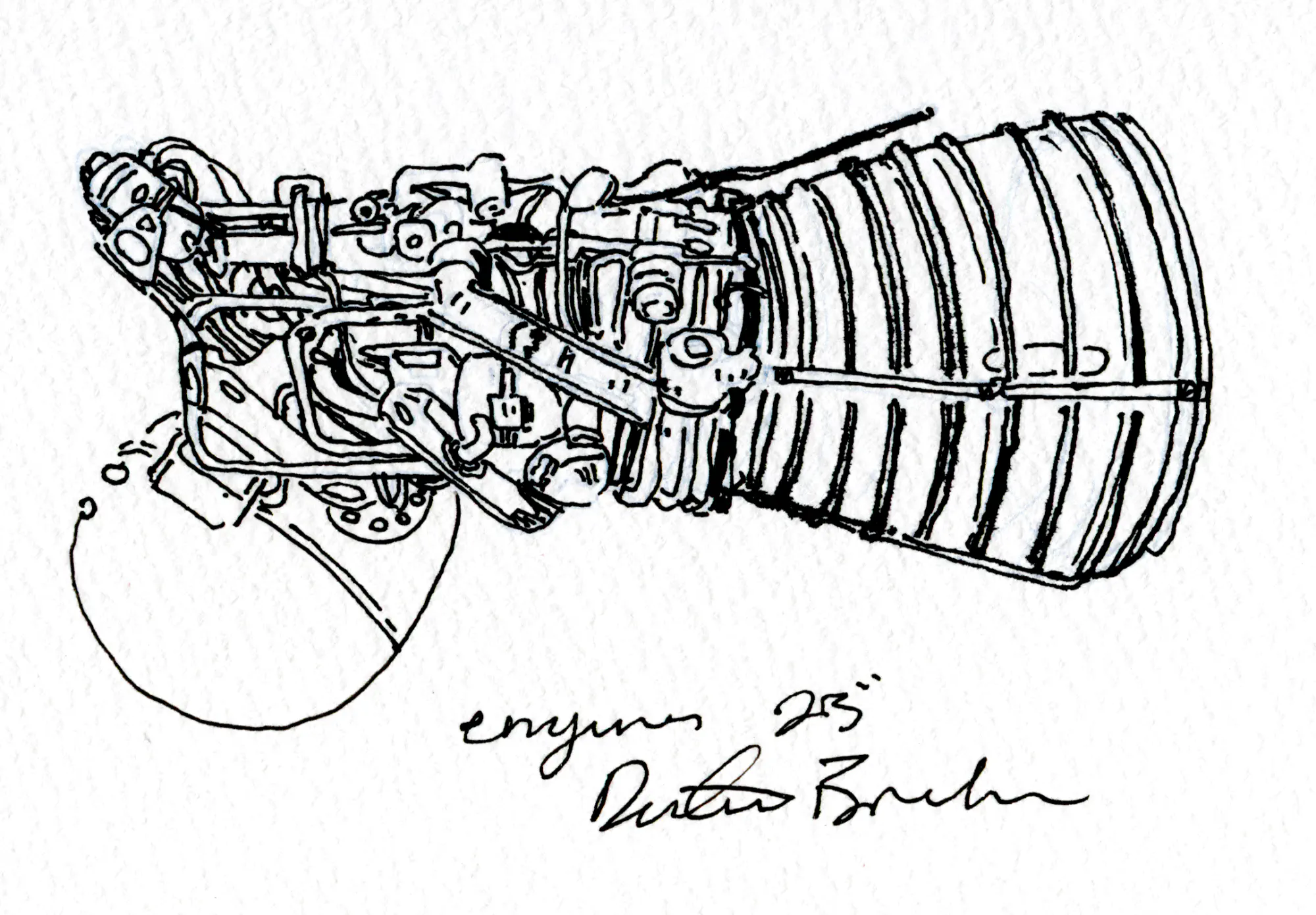 Line-art of rockets amidst the day.