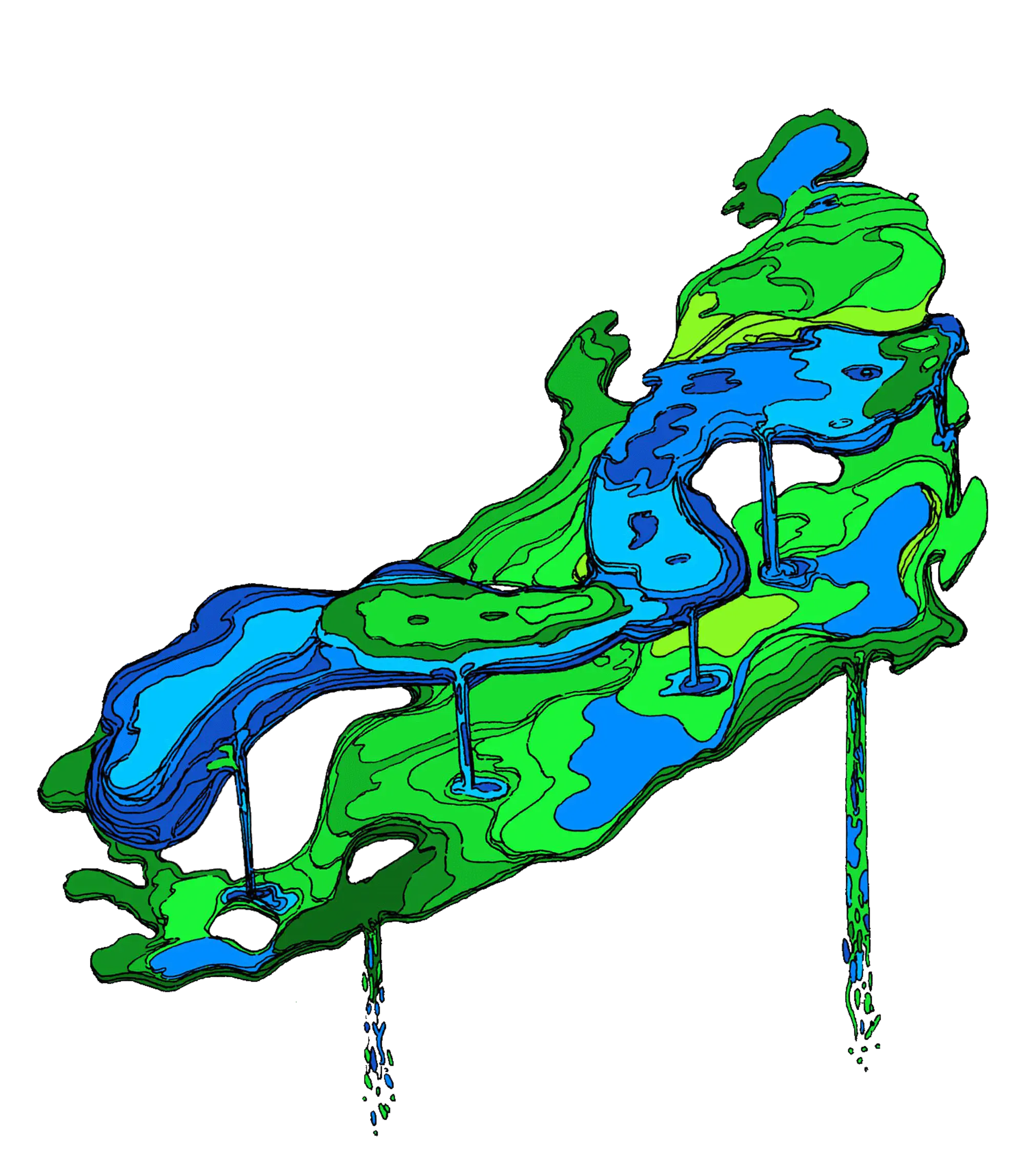 I drew this pair of lakes in ink for Emperor X’s new album - The Zones of Lakes B and C.